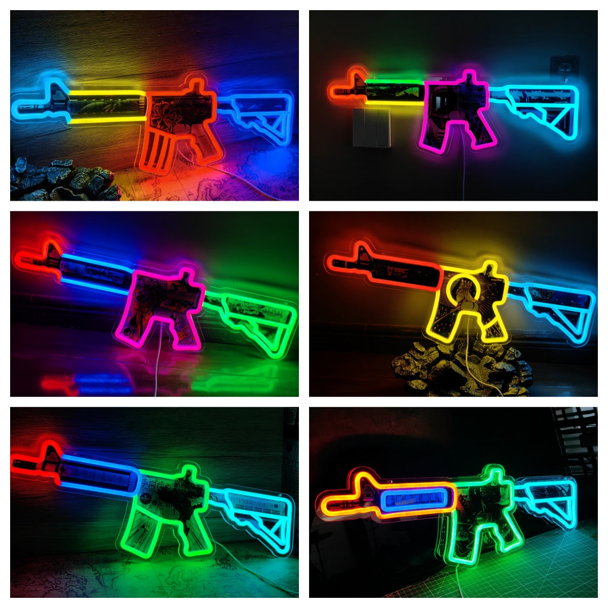 Customized CSGO M4A4 Neon Light Game Room Wall Decor Customization - Tophatter Daily Deals