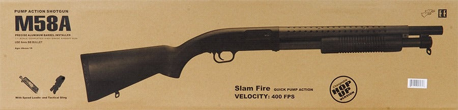 M58A Airsoft Spring Shotgun Double Eagle Full Stock w/ Slam Fire Airsoft-Shotgun - Tophatter Daily Deals
