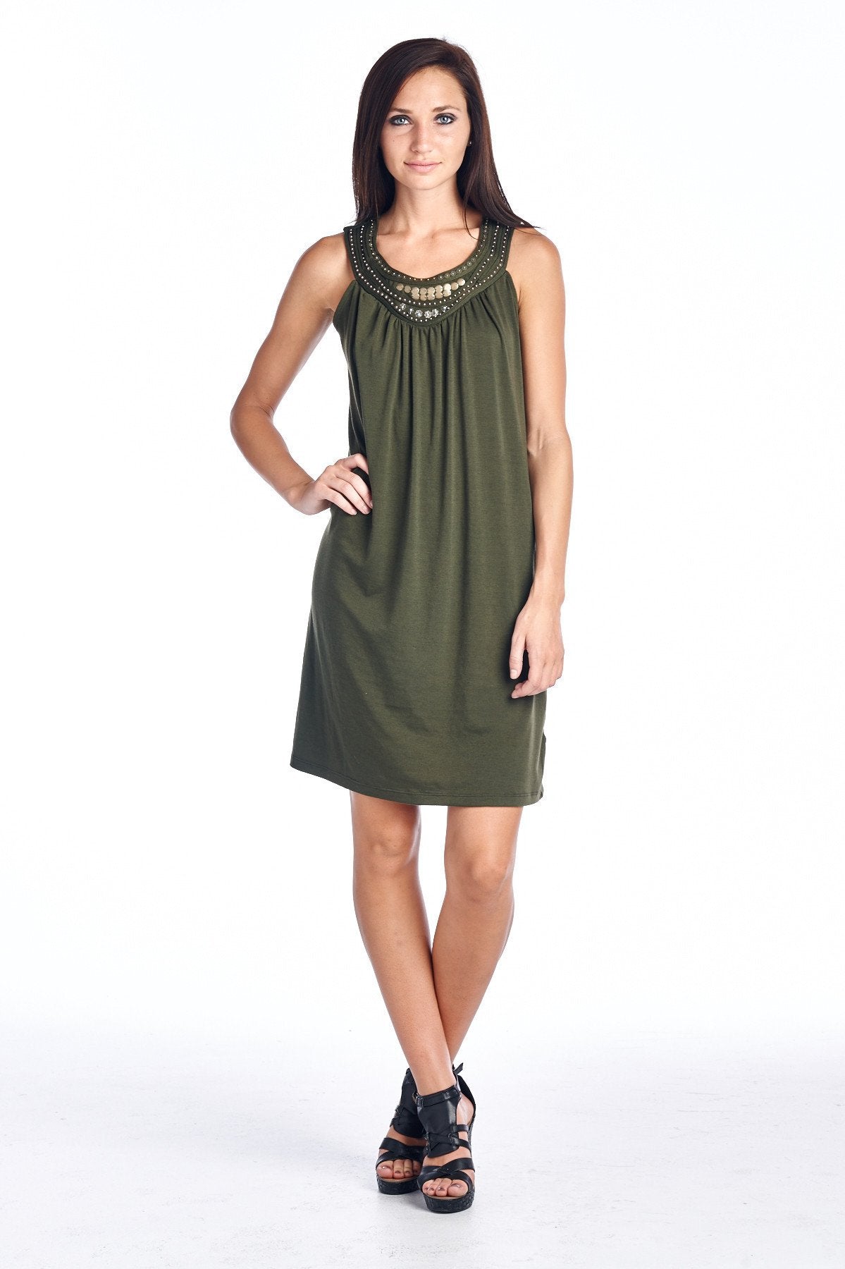 Women's Beaded Sequin Dress Small Hunter Dresses / Midi - Tophatter Daily Deals
