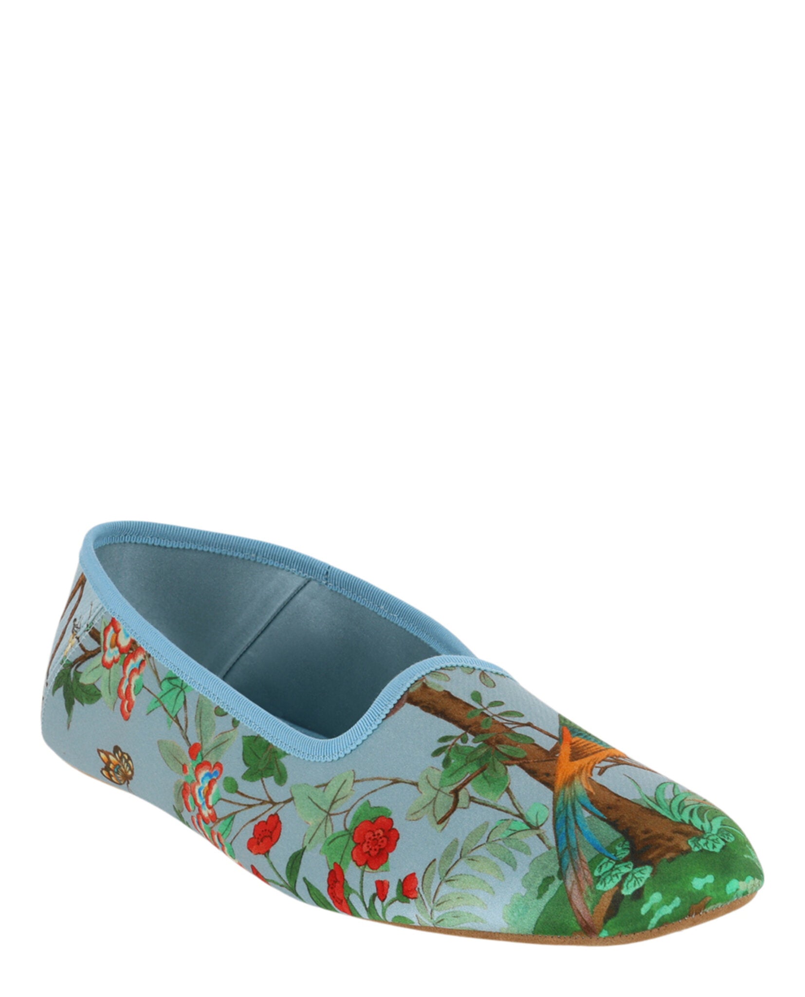 Gucci Satin Voyage Tian Printed Slippers Footwear - Tophatter Daily Deals