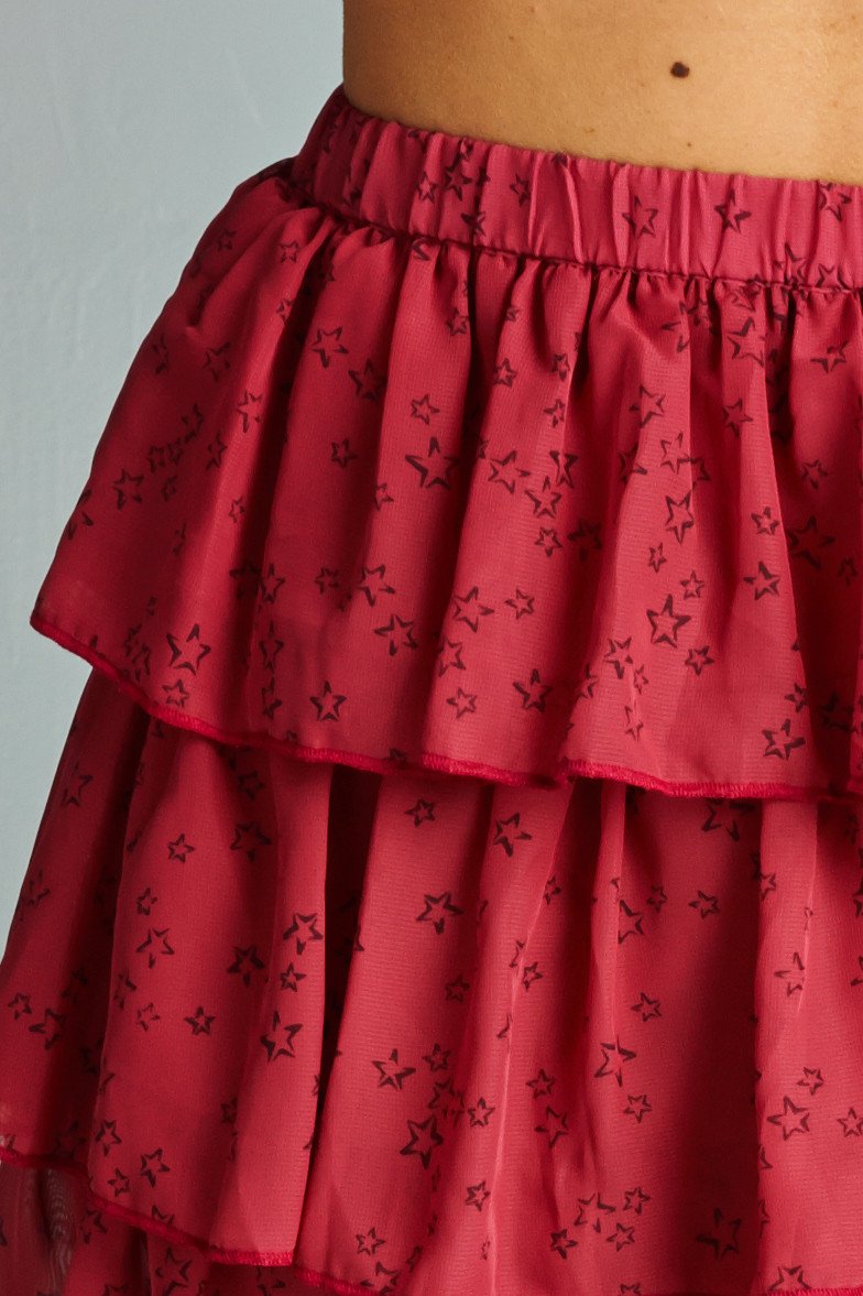 Women's Printed Stars Tiered Skirt Skirts - Tophatter Daily Deals