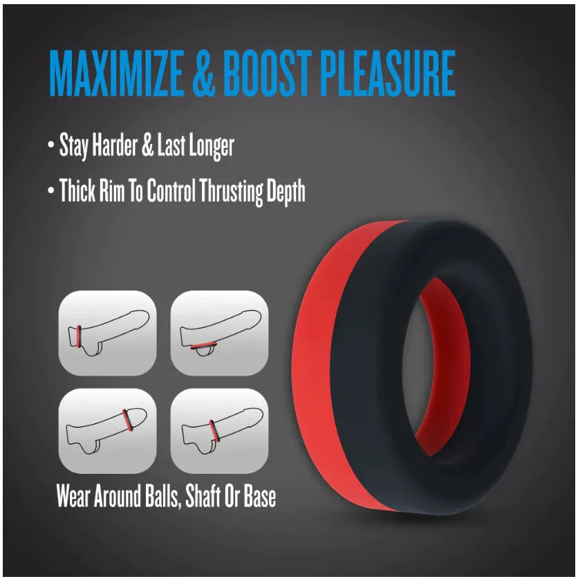 Performance Plus Takeoff (Red/Black) – Silicone Support Ring > Cock Ring > Single - Tophatter Daily Deals
