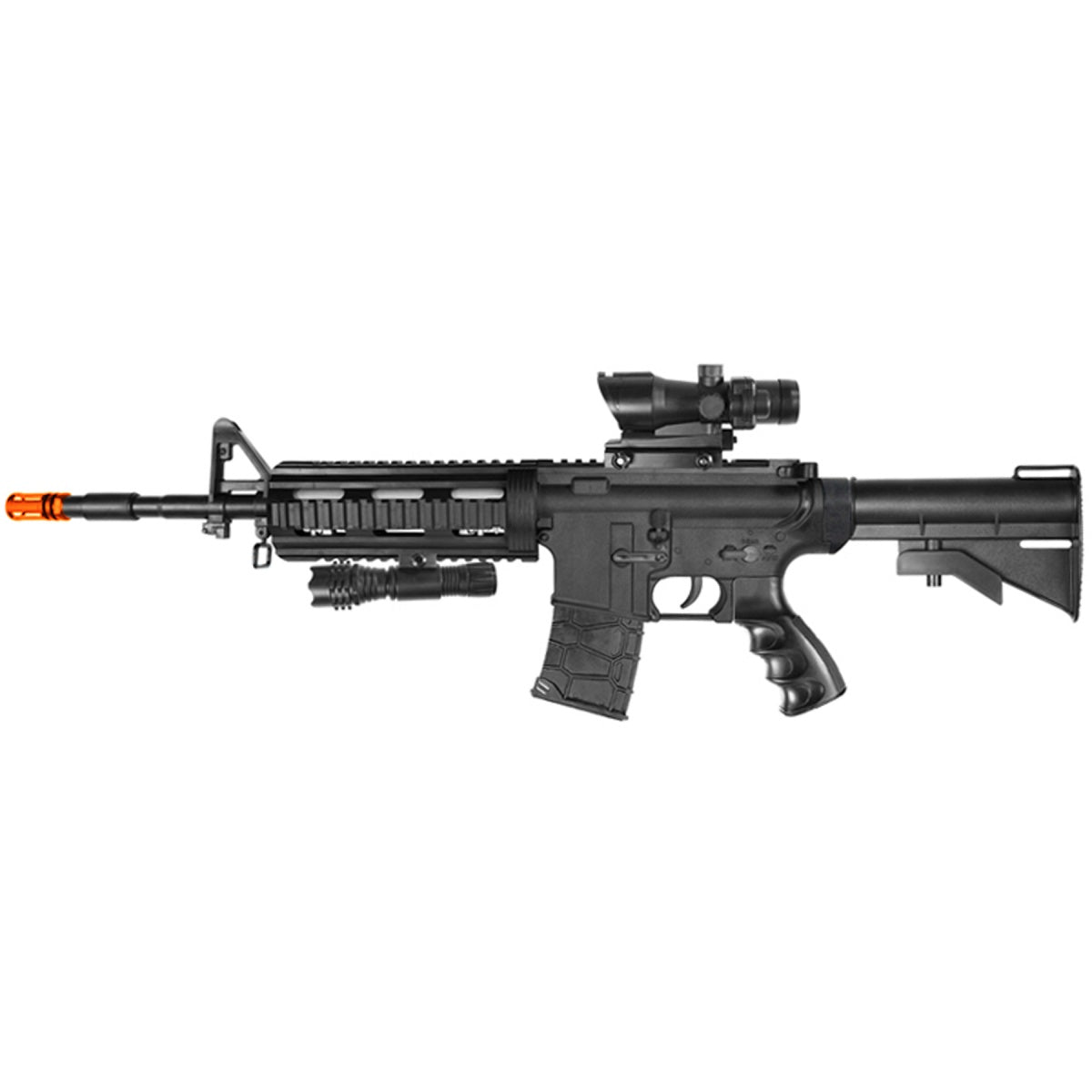 Heavy Version M4 Airsoft Spring Rifle with Flashlight and Red Dot Sight - TOPHATTER'S ARMORY DEALS Collectible Weapons - Tophatter Daily Deals