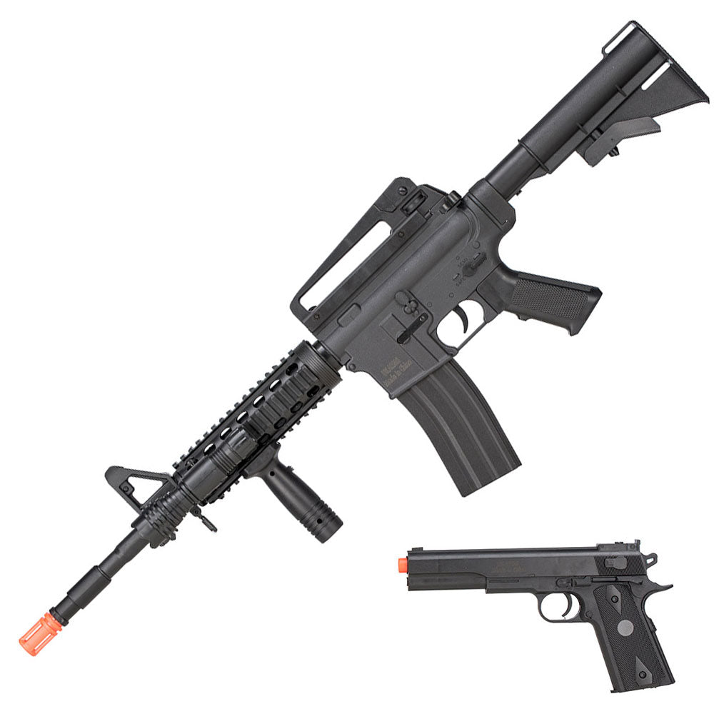 M9902 M4 Spring AIrsoft Rifle and M1911 Pistol Combo - TOPHATTER'S ARMORY DEALS Collectible Weapons - Tophatter Daily Deals