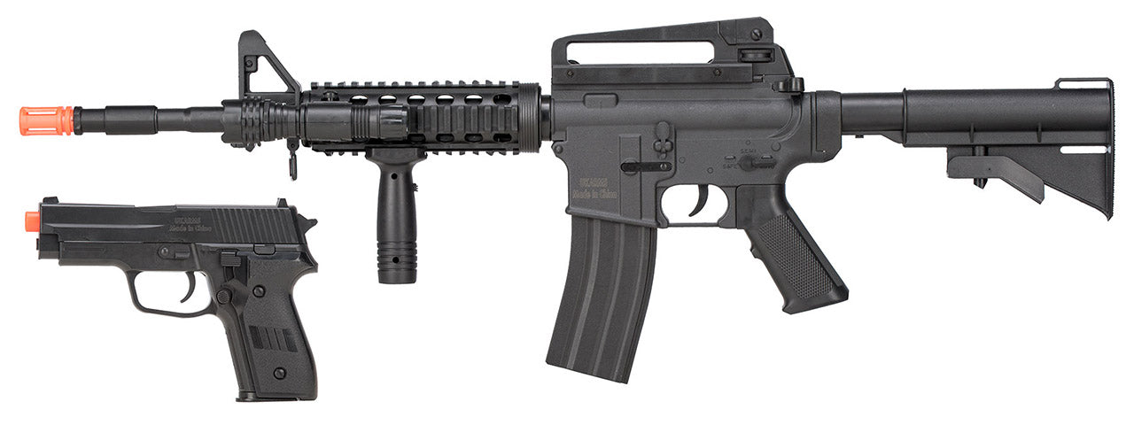 Vigor 9003 M4 Spring Airsoft Rifle and P228 Pistol Combo - TOPHATTER'S ARMORY DEALS Collectible Weapons - Tophatter Daily Deals
