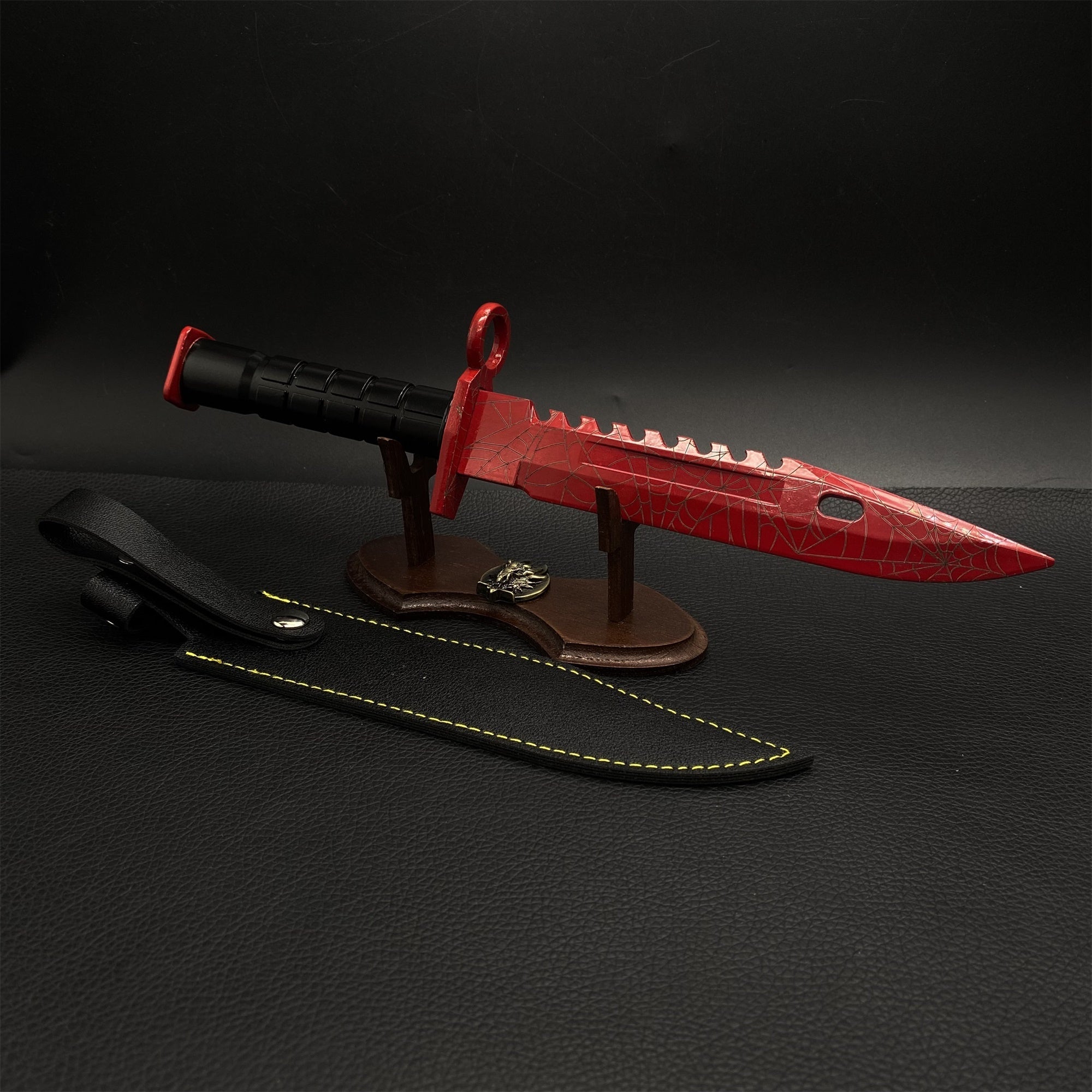Blunt M9 Bayonet Metal Replicas 26CM/10" Crimson Web & Stand - Tophatter Daily Deals