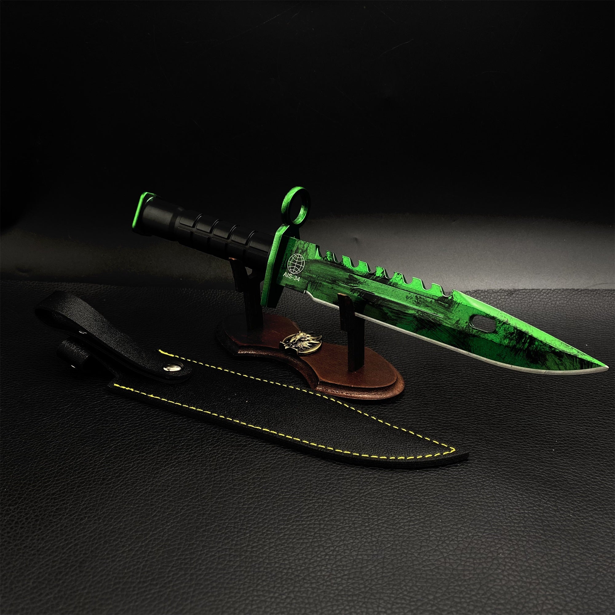 Blunt M9 Bayonet Metal Replicas 26CM/10" Gamma Doppler & Stand - Tophatter Daily Deals