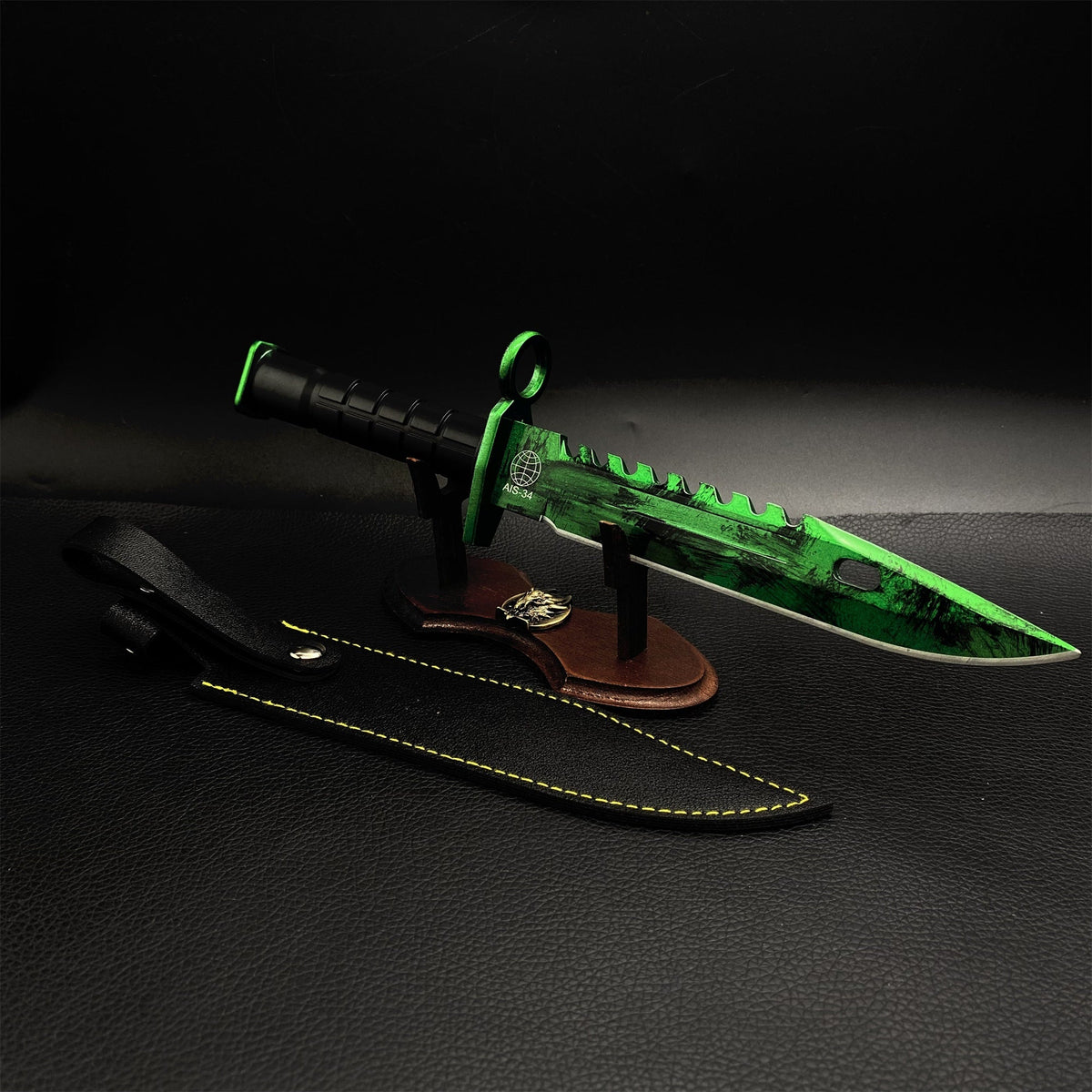 Blunt M9 Bayonet Metal Replicas 26CM/10" Gamma Doppler & Stand - Tophatter Daily Deals