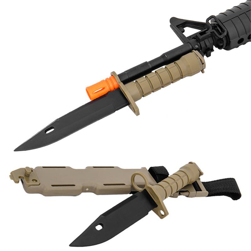 Airsoft M9 Rubber Bayonet for M4/M16 Carbine Rifles Tan Finish - Tophatter's Guns'N'Weapons Store - FREE SHIPPING Collectible Weapons - Tophatter Daily Deals