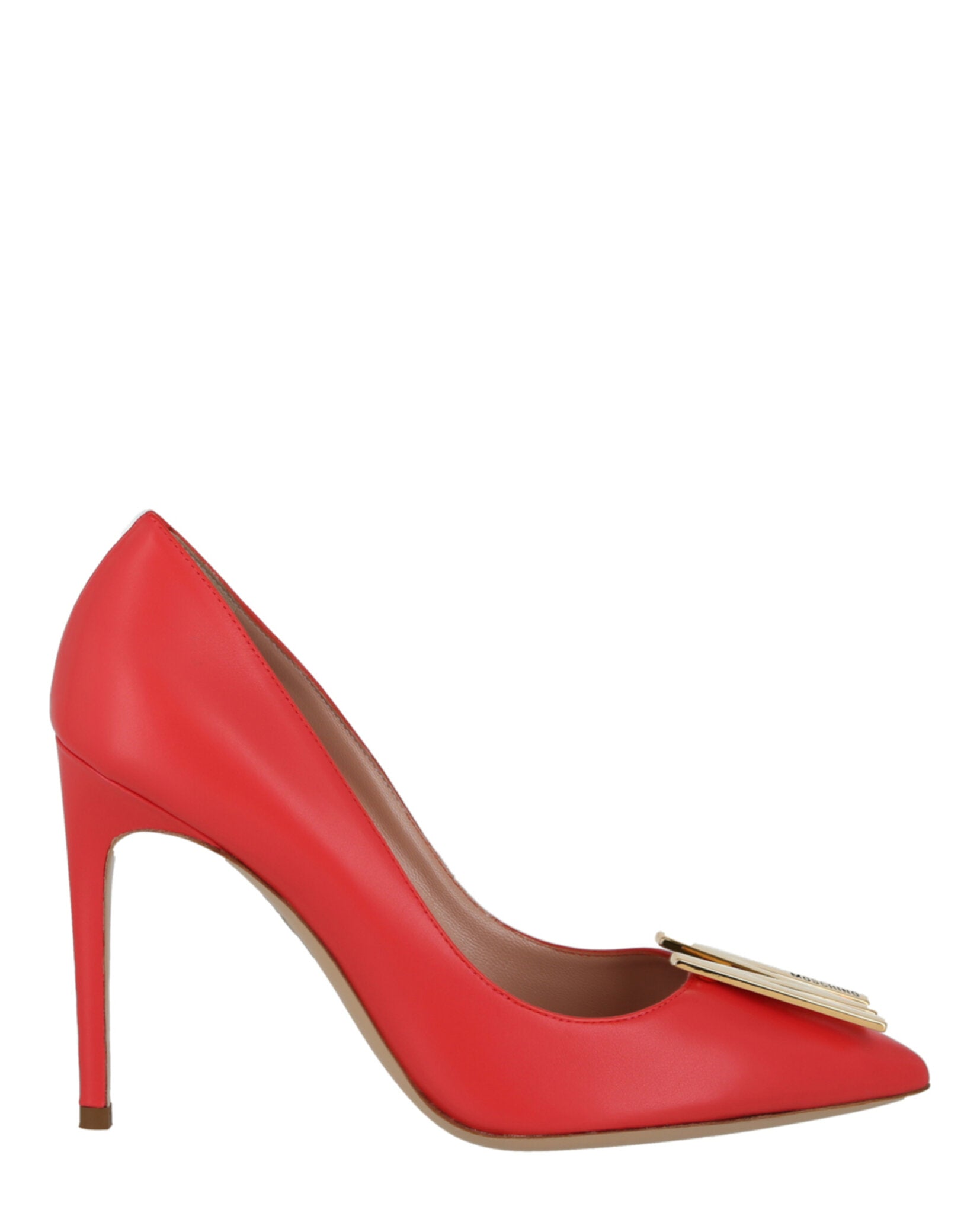 Moschino Gold-Tone Logo Pump Orange Footwear - Tophatter Daily Deals