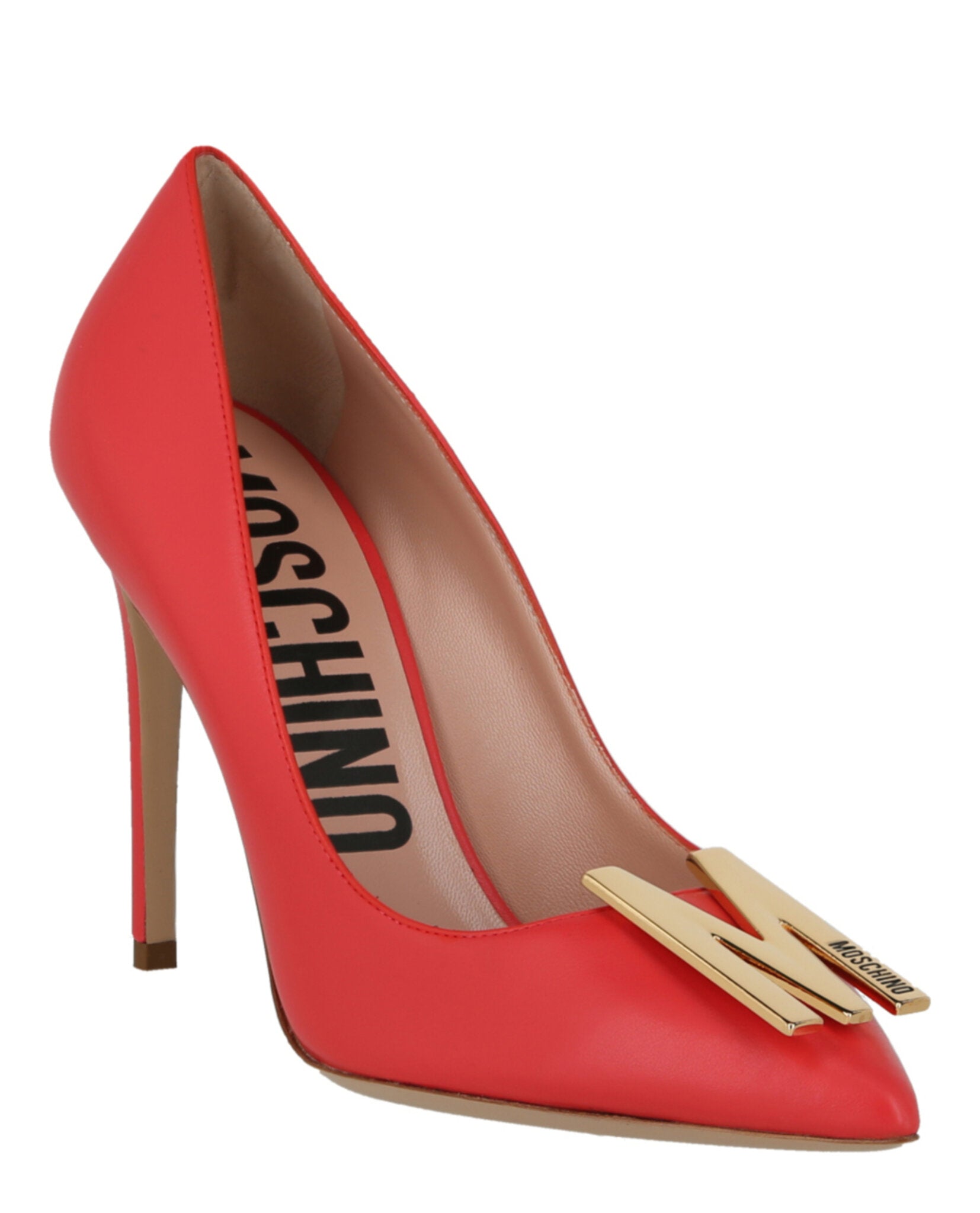 Moschino Gold-Tone Logo Pump Footwear - Tophatter Daily Deals