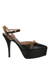 Moschino Logo Lettering Ankle Strap Pumps Footwear - Tophatter Daily Deals