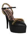 Moschino Logo Lettering Ankle Strap Pumps Footwear - Tophatter Daily Deals