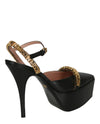 Moschino Logo Lettering Ankle Strap Pumps Footwear - Tophatter Daily Deals