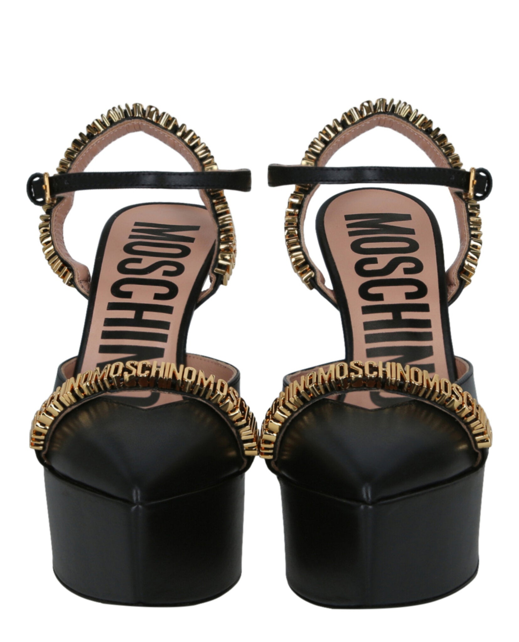 Moschino Logo Lettering Ankle Strap Pumps Footwear - Tophatter Daily Deals