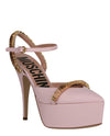 Moschino Logo Lettering Ankle Strap Pumps Footwear - Tophatter Daily Deals
