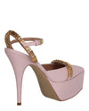 Moschino Logo Lettering Ankle Strap Pumps Footwear - Tophatter Daily Deals