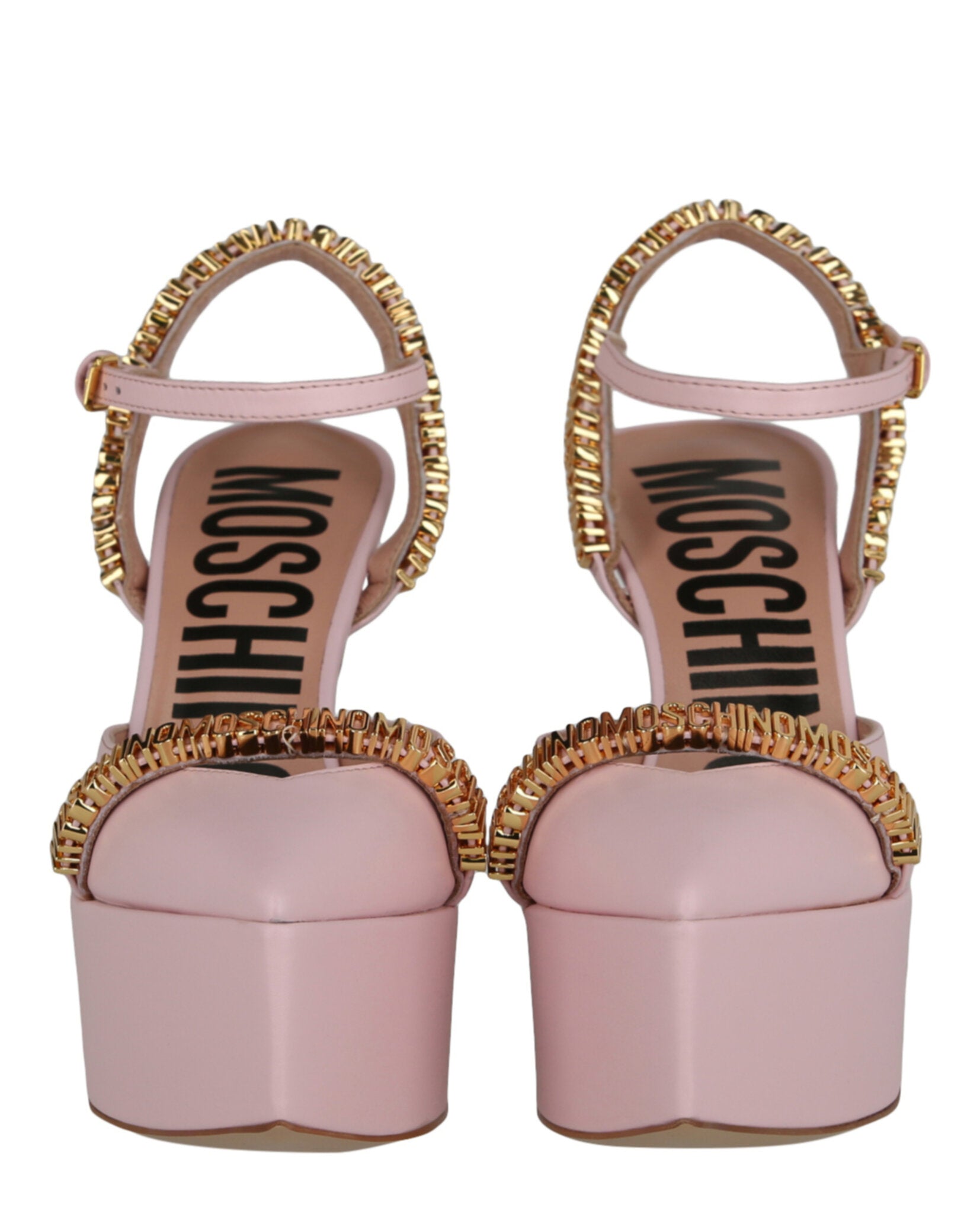 Moschino Logo Lettering Ankle Strap Pumps Footwear - Tophatter Daily Deals