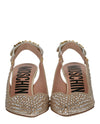 Moschino Crystal Embellished Kitten Heels Footwear - Tophatter Daily Deals