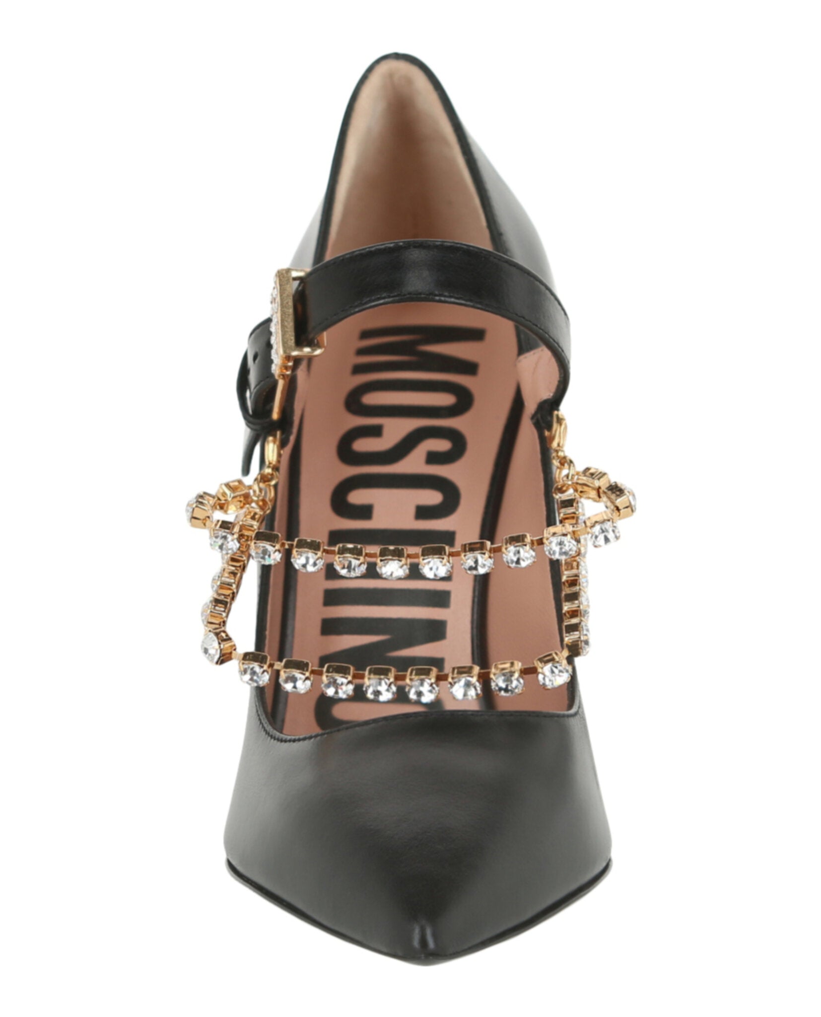 Moschino Rhinestone-Embellished Leather Pumps Footwear - Tophatter Daily Deals