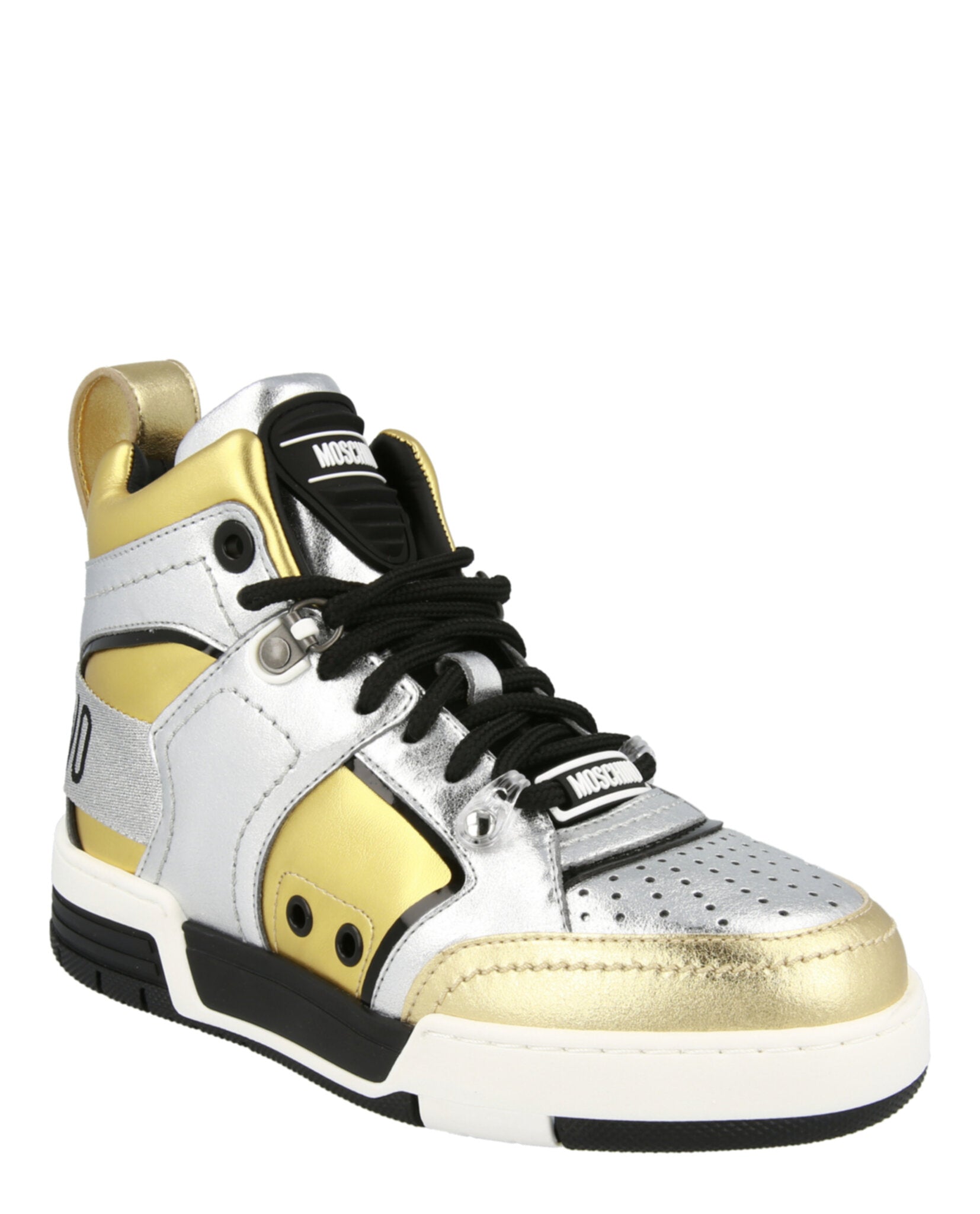 Moschino Streetball Asymmetrical High-Top Sneakers Footwear - Tophatter Daily Deals