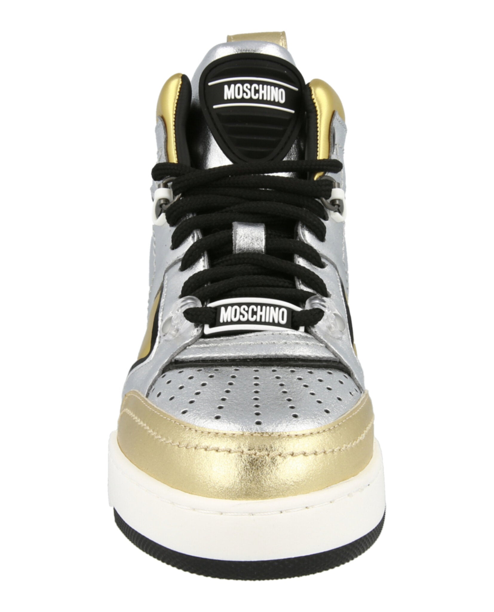 Moschino Streetball Asymmetrical High-Top Sneakers Footwear - Tophatter Daily Deals