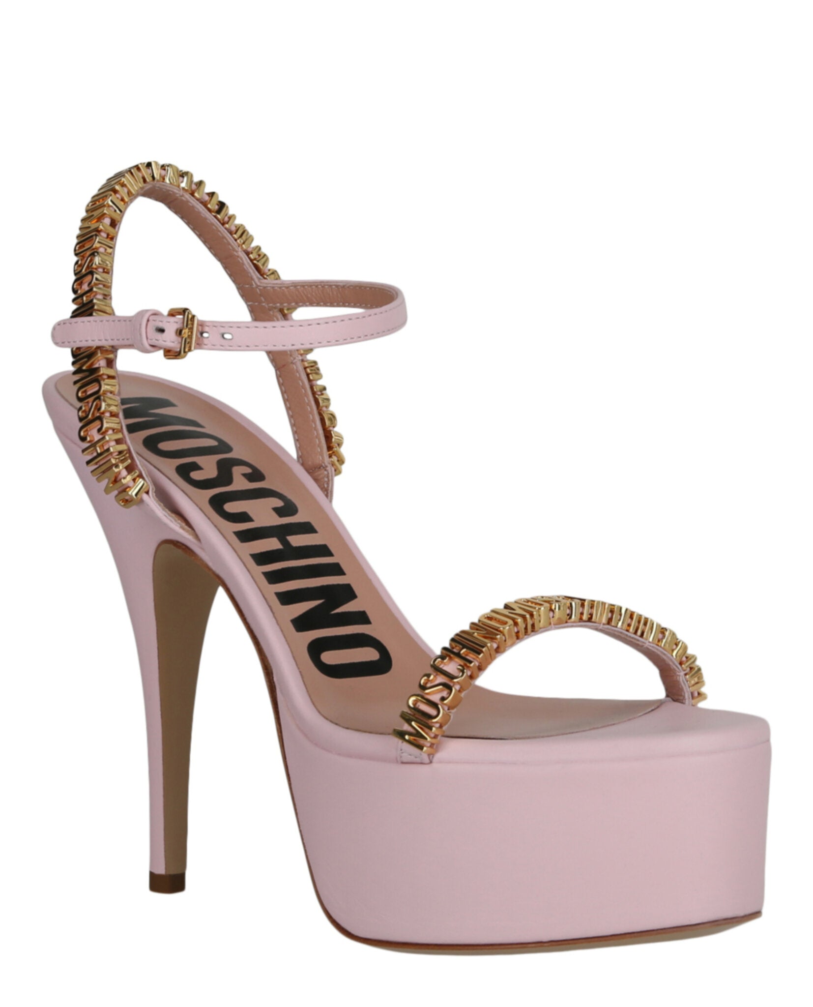 Moschino Logo Lettering Platform Heel Sandals Footwear - Tophatter Daily Deals