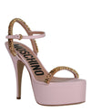 Moschino Logo Lettering Platform Heel Sandals Footwear - Tophatter Daily Deals