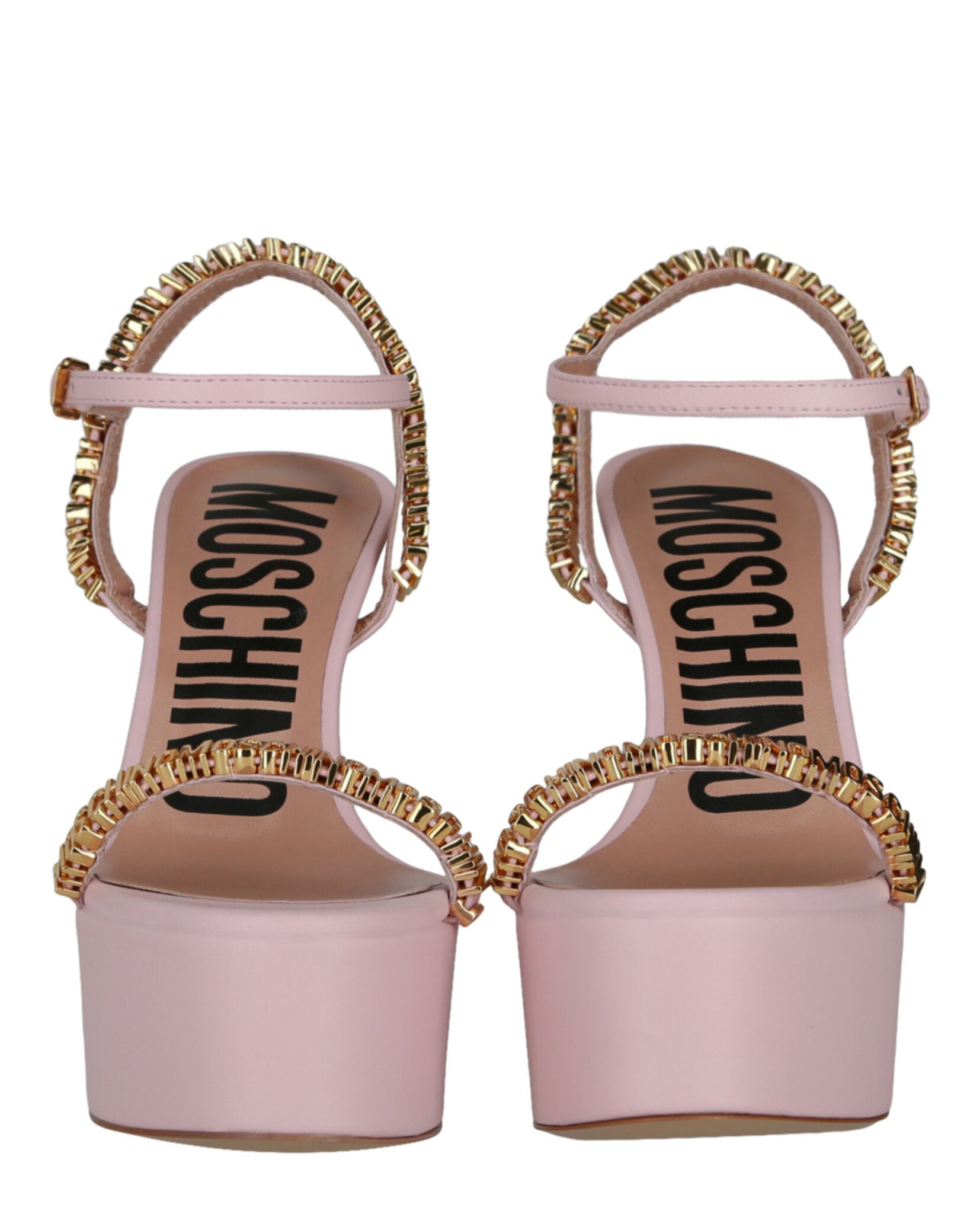 Moschino Logo Lettering Platform Heel Sandals Footwear - Tophatter Daily Deals