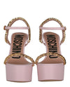 Moschino Logo Lettering Platform Heel Sandals Footwear - Tophatter Daily Deals