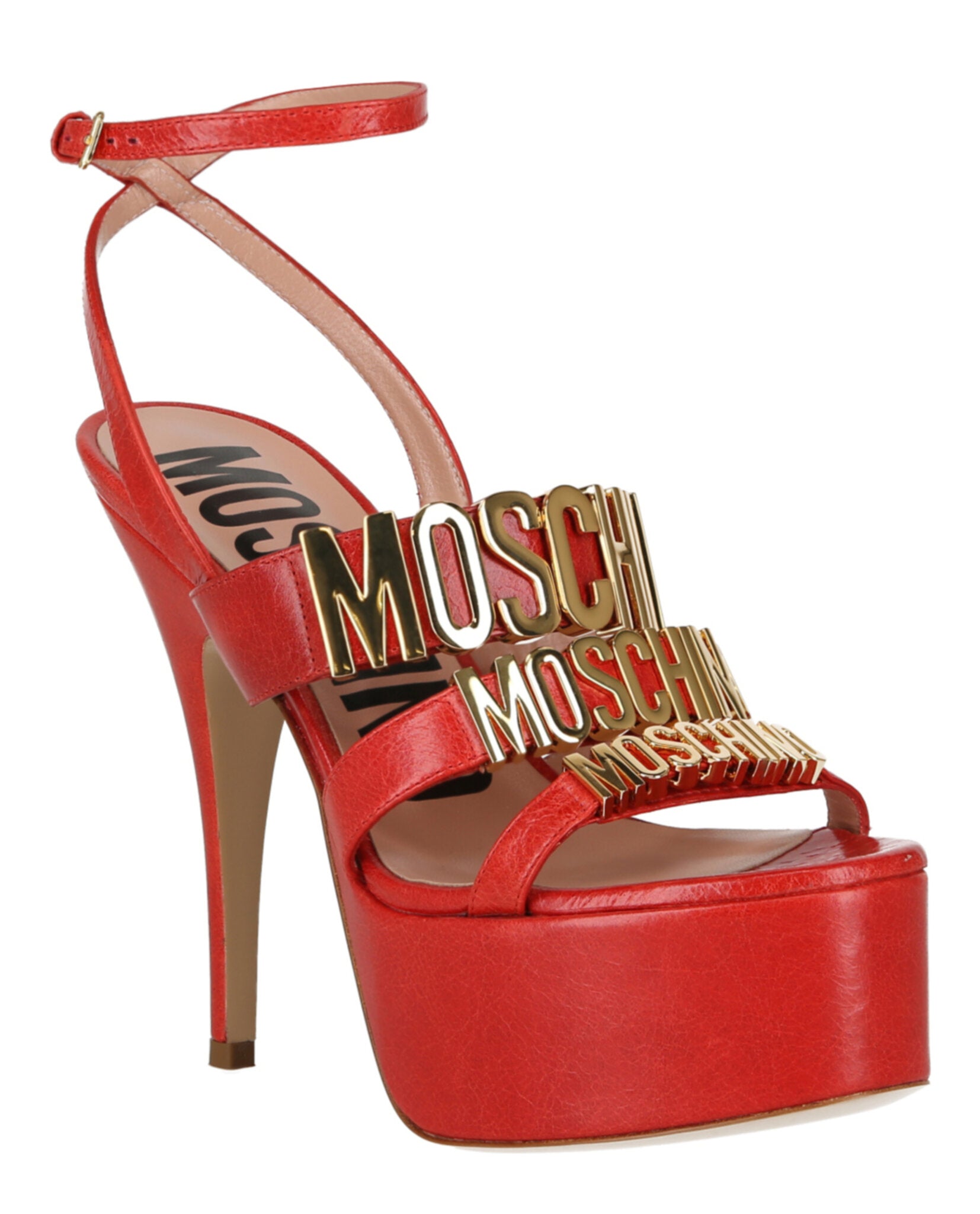 Moschino Degrade Metal Logo Heeled Sandals Footwear - Tophatter Daily Deals