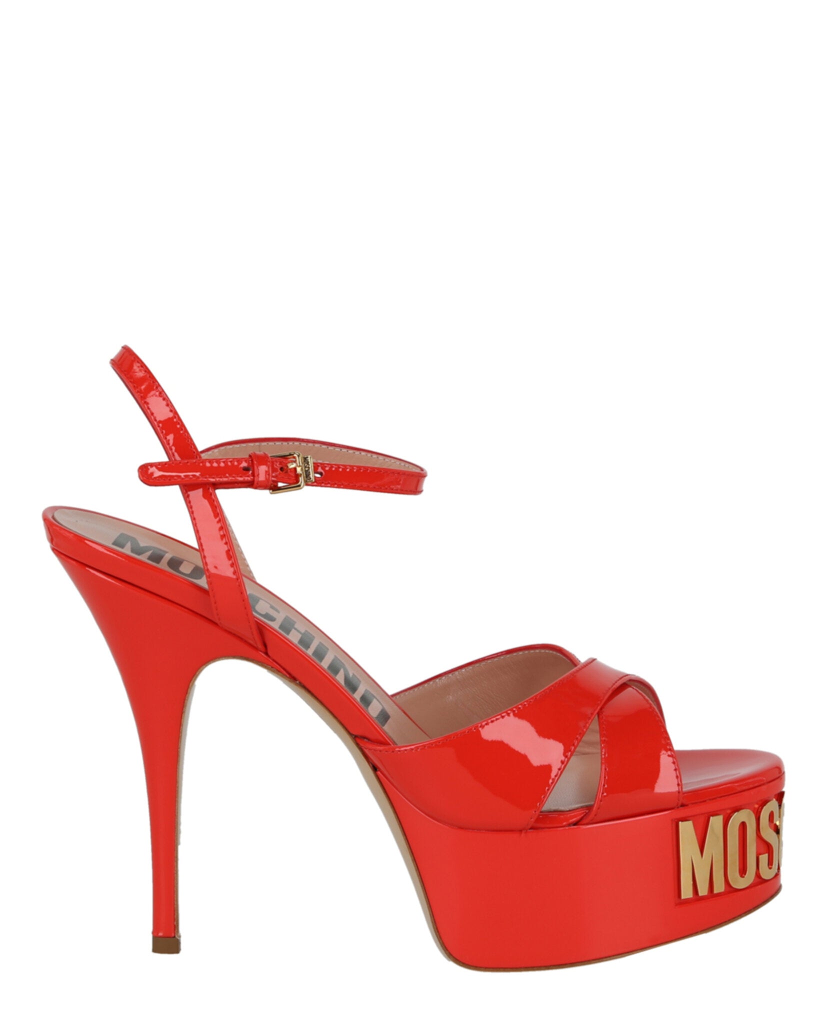 Moschino Logo Plaque Platform Heels Orange Footwear - Tophatter Daily Deals