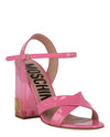 Moschino Patent Leather Logo Heel Sandals Footwear - Tophatter Daily Deals
