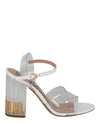Moschino Transparent Logo Heel Sandals Transparent White Footwear - Tophatter Daily Deals