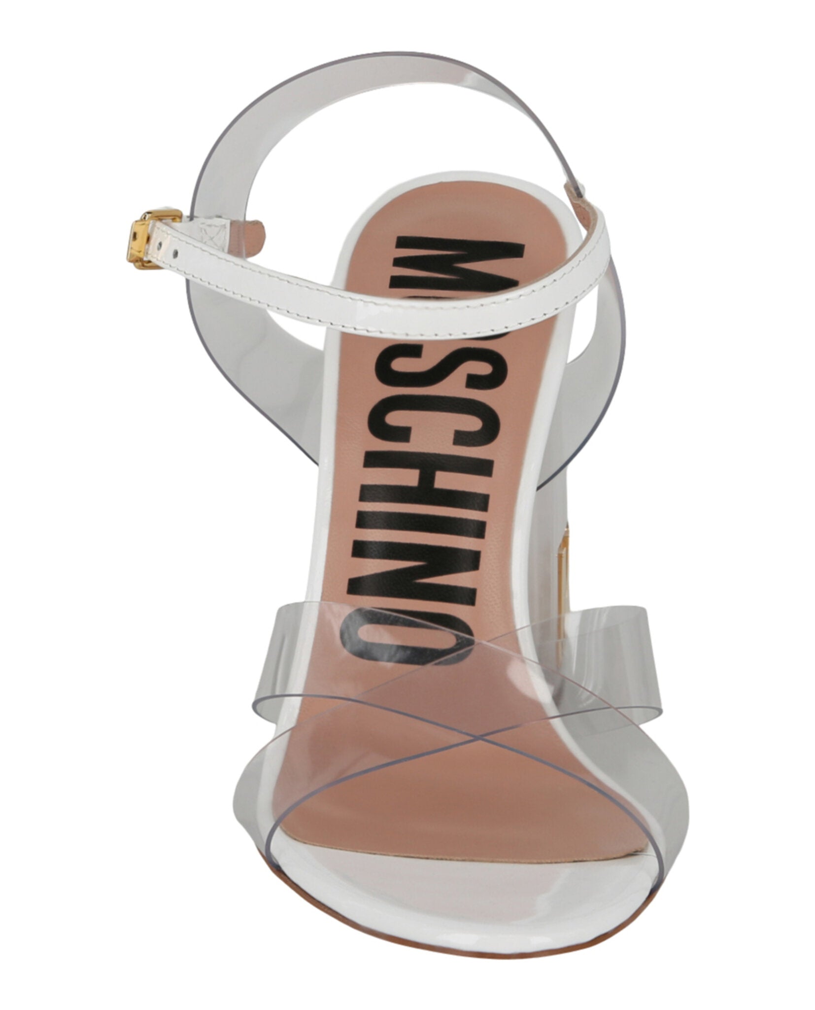 Moschino Transparent Logo Heel Sandals Footwear - Tophatter Daily Deals
