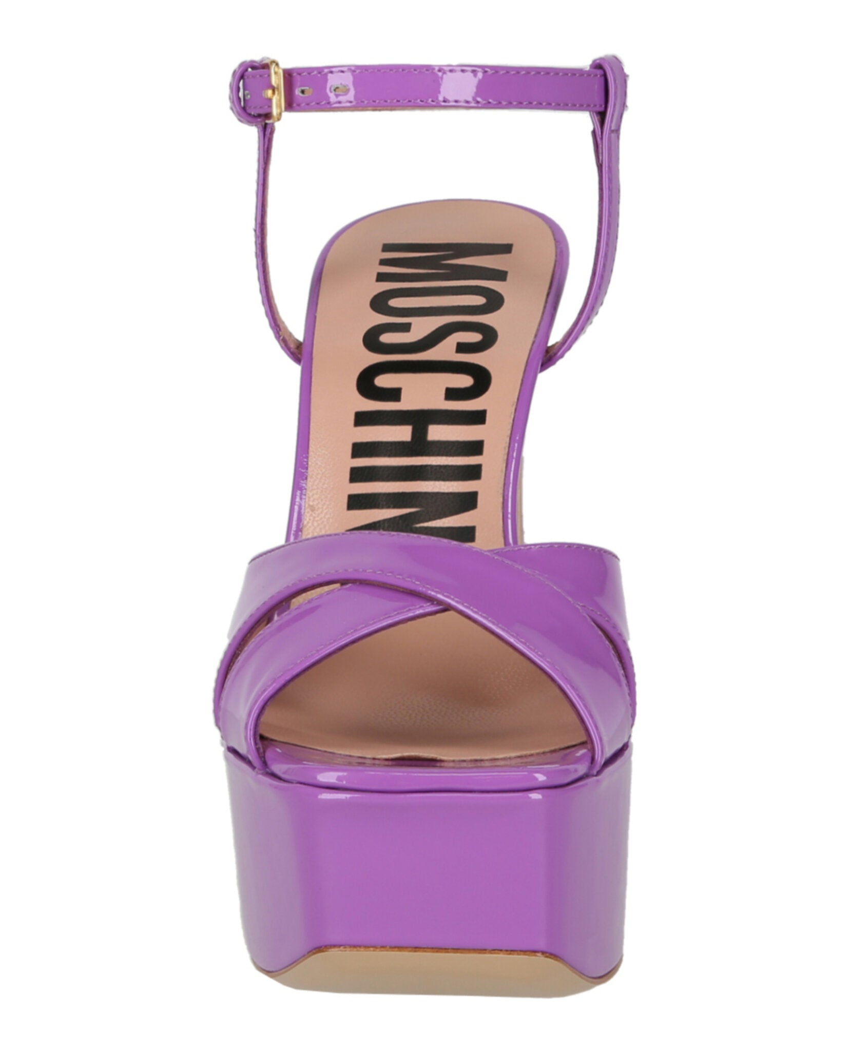 Moschino Patent Leather Platform Heeled Sandals Footwear - Tophatter Daily Deals