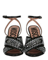 Moschino Satin Crystal Embellished Heel Sandals Footwear - Tophatter Daily Deals