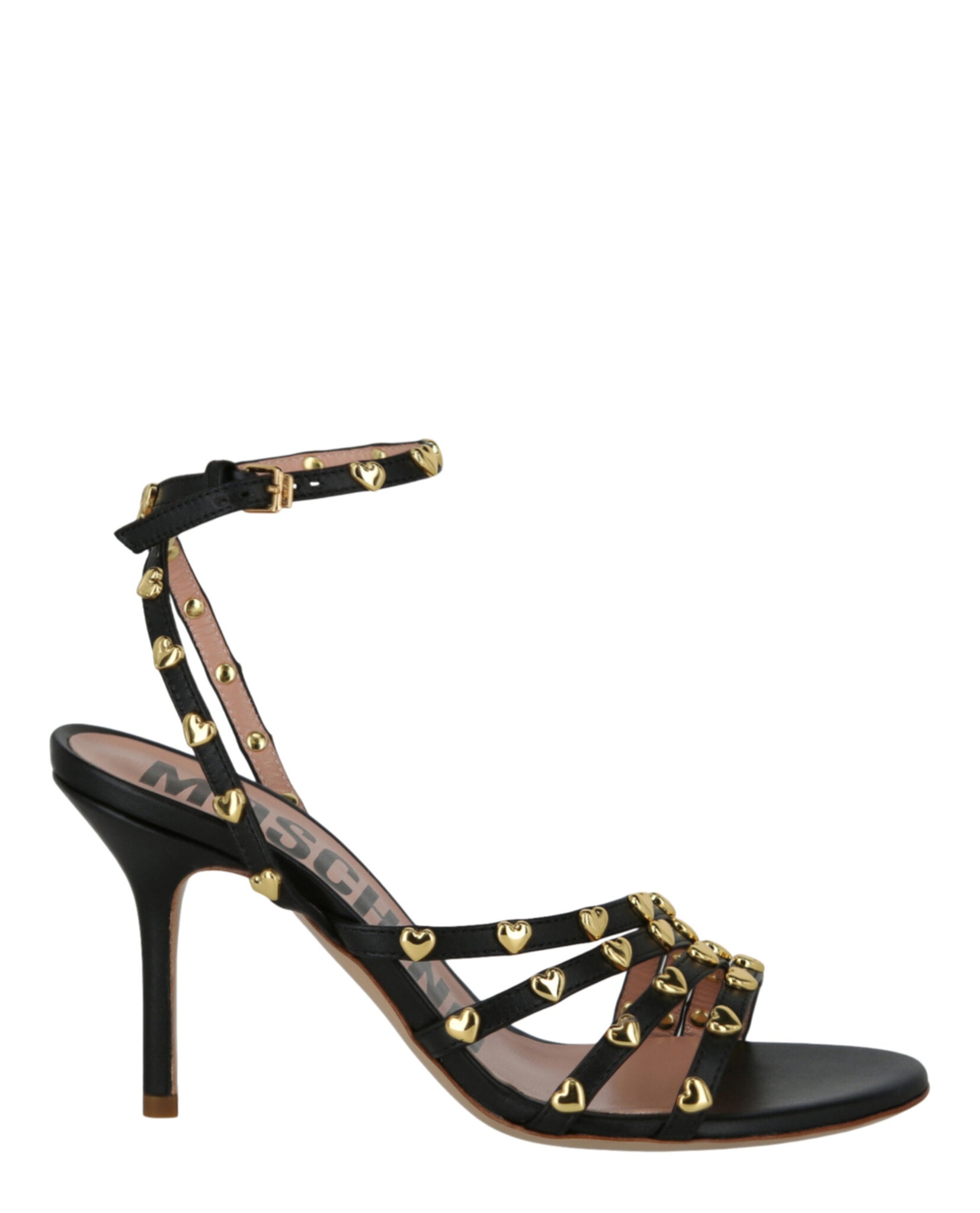 Moschino Stud-Embellished Heel Sandals Black Footwear - Tophatter Daily Deals