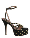 Moschino Heart Studded Platform Heels Black Footwear - Tophatter Daily Deals