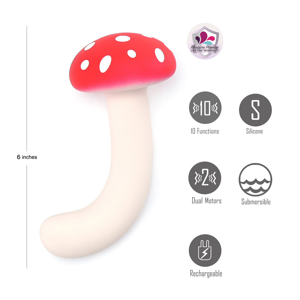Maia Alice – USB Rechargeable Dual Motor Vibrating Mushroom 15.2 cm > Vibrators > Unconventional - Tophatter Daily Deals