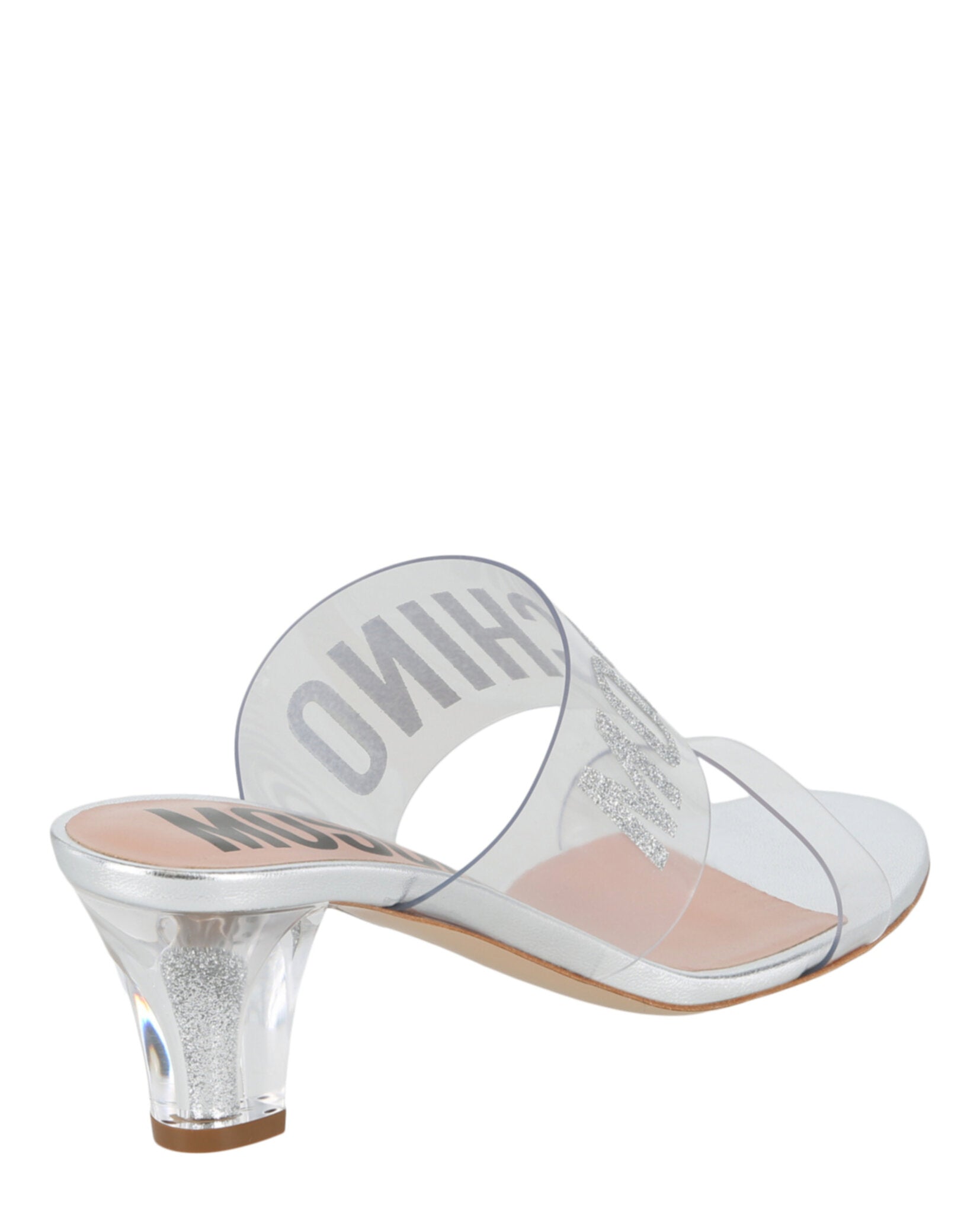 Moschino Glitter Logo Heel Sandals Footwear - Tophatter Daily Deals