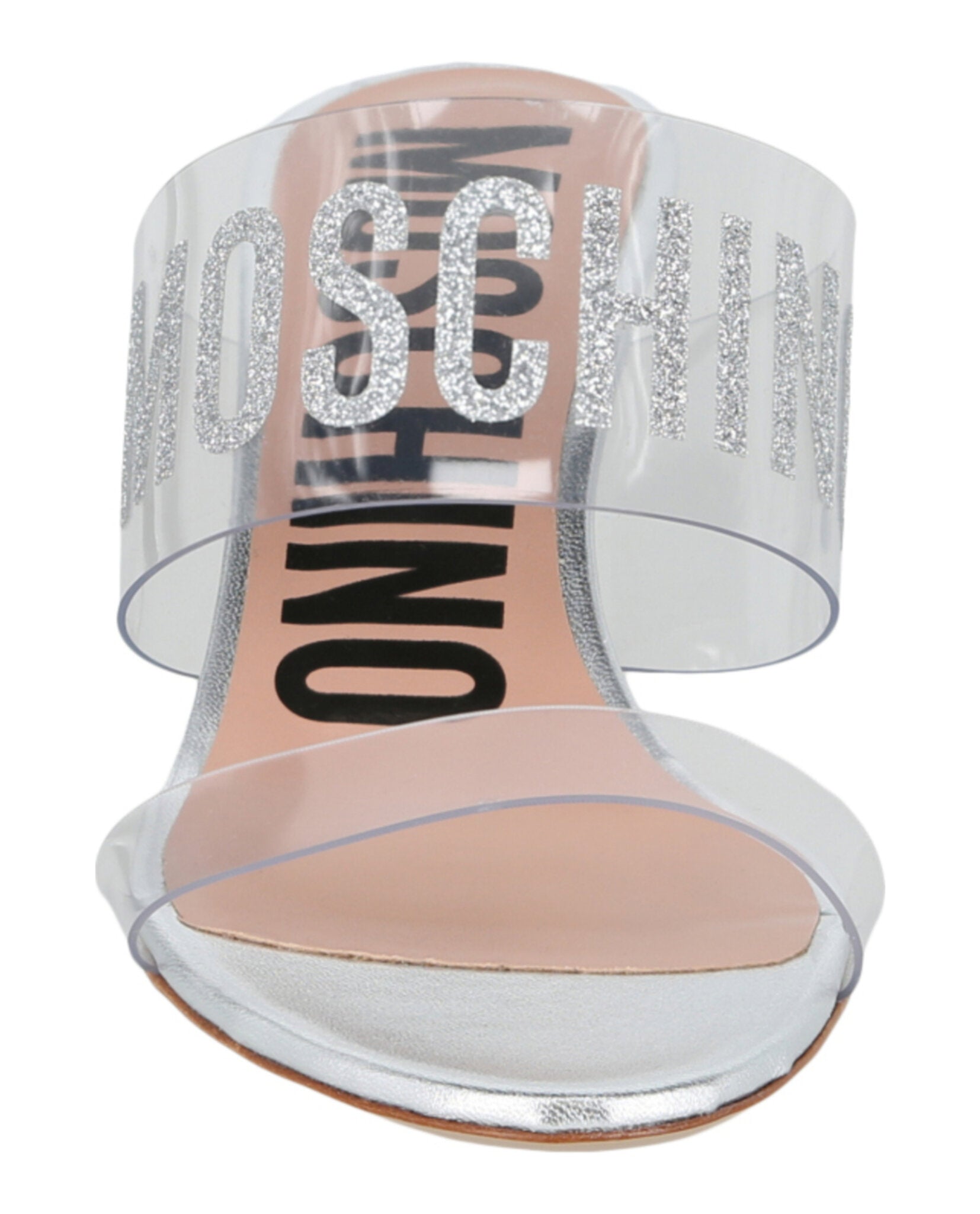 Moschino Glitter Logo Heel Sandals Footwear - Tophatter Daily Deals