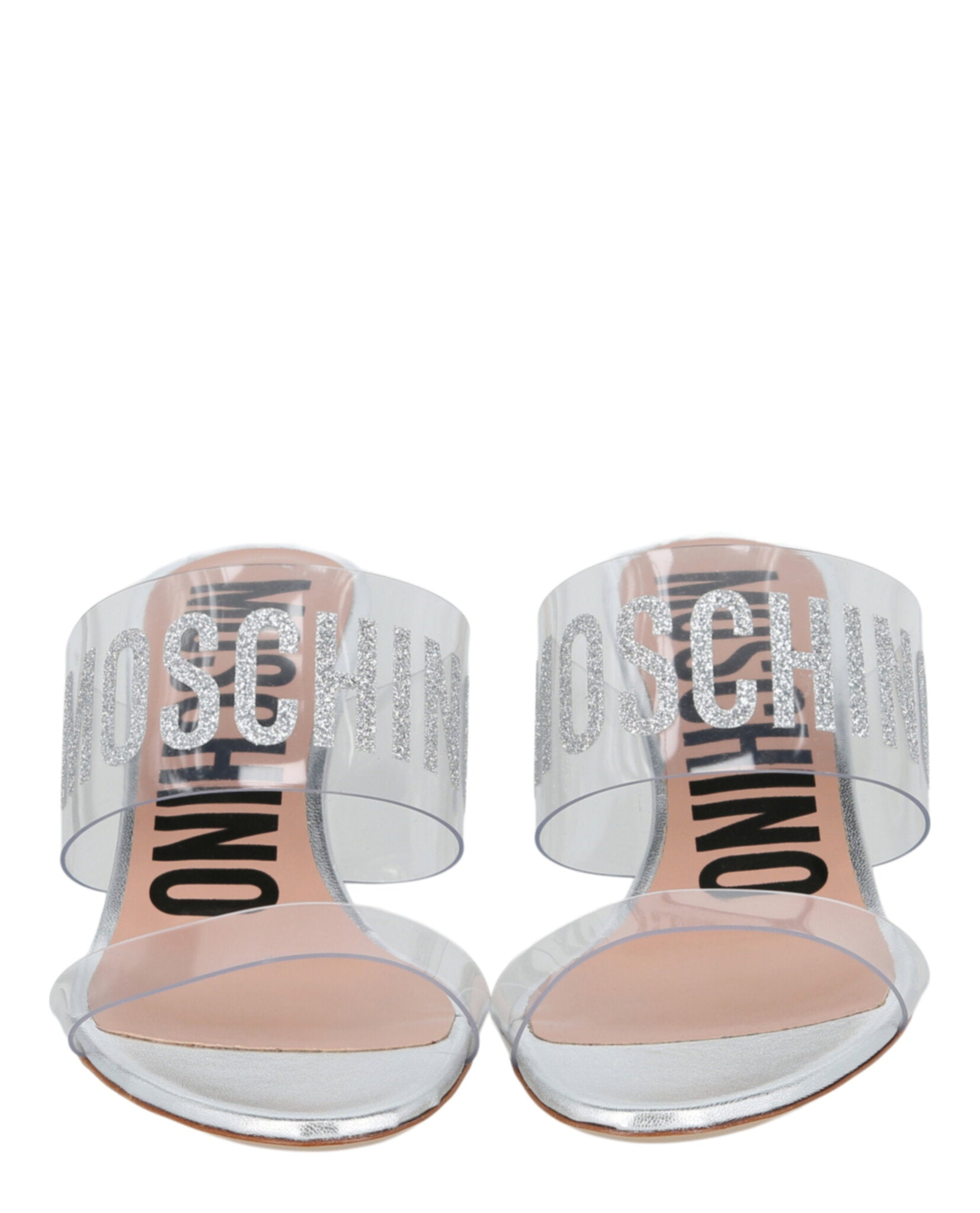 Moschino Glitter Logo Heel Sandals Footwear - Tophatter Daily Deals
