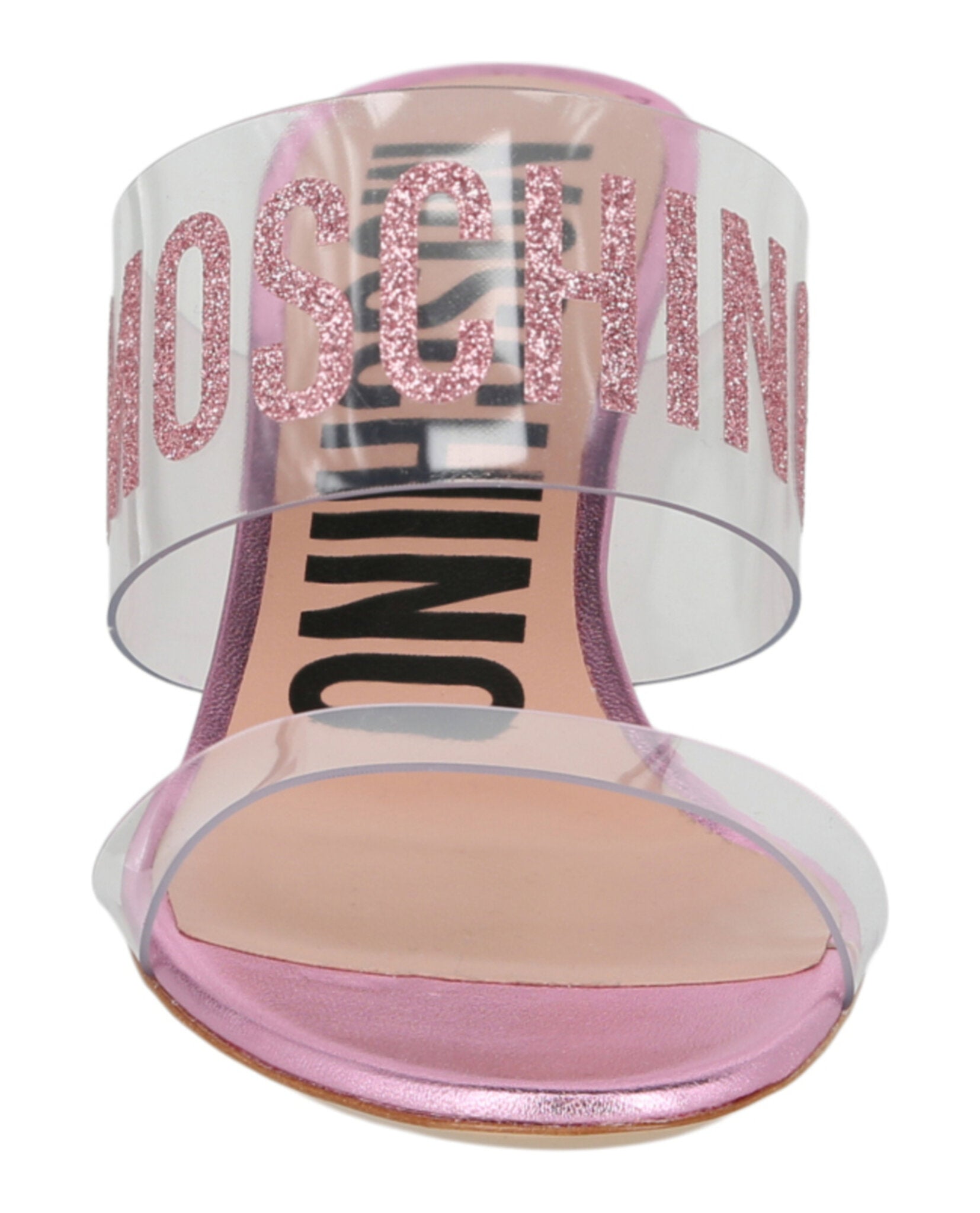 Moschino Glitter Logo Heel Sandals Footwear - Tophatter Daily Deals