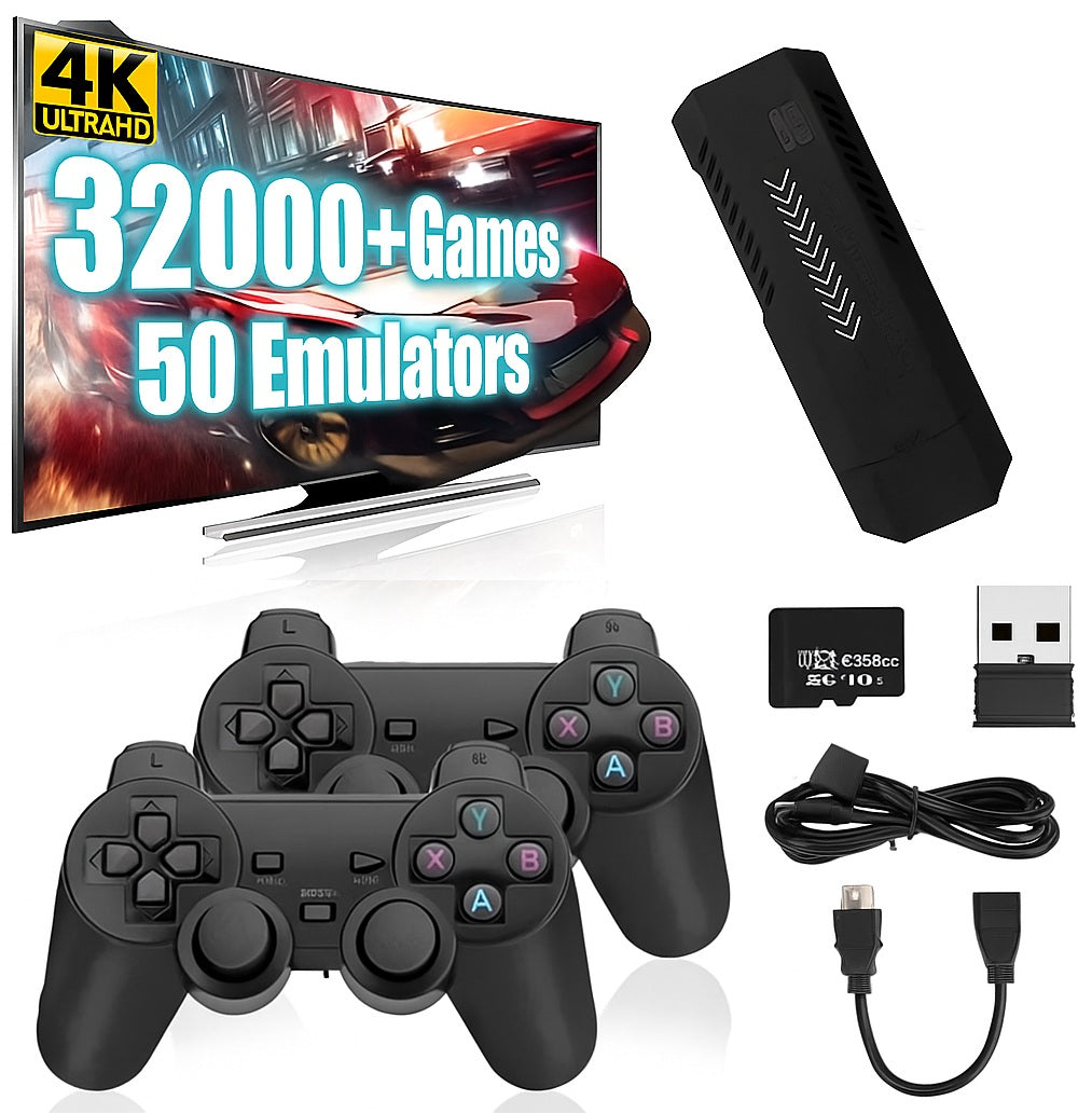 Retro 4K HDMI Game Stick – 30K+ Games with 2 Wireless Controllers Video Games & Consoles - Tophatter Daily Deals