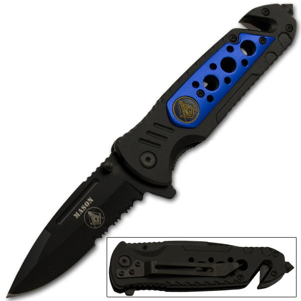 Mason Tactical Rescue Spring Assisted Knife Collectible Weapons - Tophatter Daily Deals