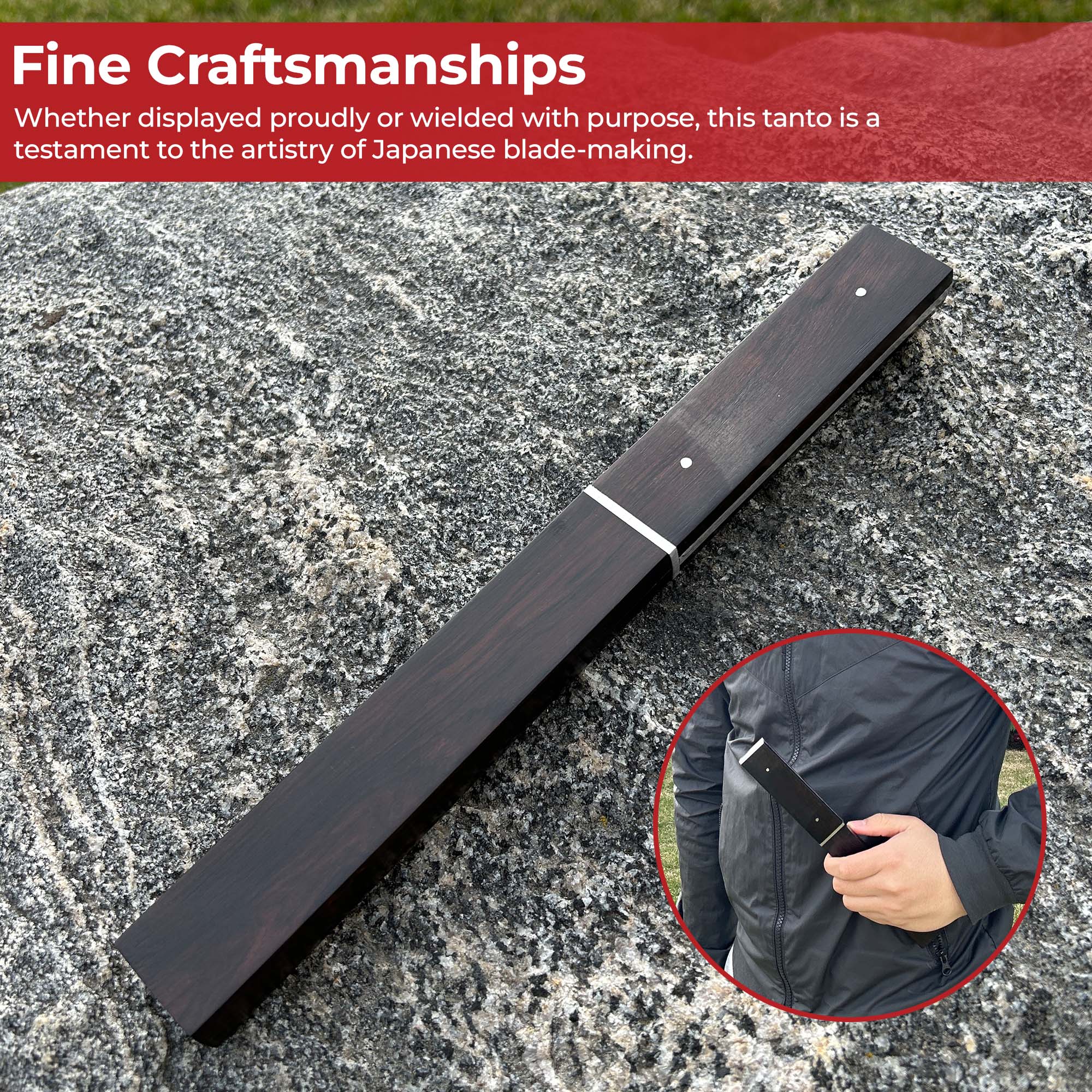 Masterfully Crafted Full Tang Japanese Tanto Dagger Swords - Tophatter Daily Deals