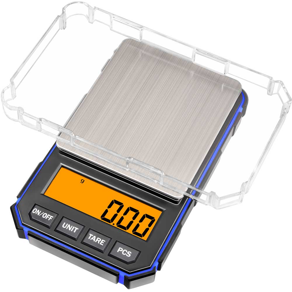 Fuzion Blue Mini Digital Weighing Scale, 200g x 0.01g Jewelry Gram Scale - Tophatter's Guns'N'Weapons Store - FREE SHIPPING Collectible Weapons - Tophatter Daily Deals