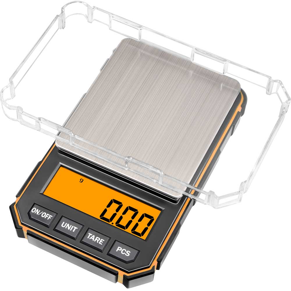 Fuzion Orange Mini Digital Weighing Scale, 200g x 0.01g Jewelry Gram Scale - Tophatter's Guns'N'Weapons Store Collectible Weapons - Tophatter Daily Deals