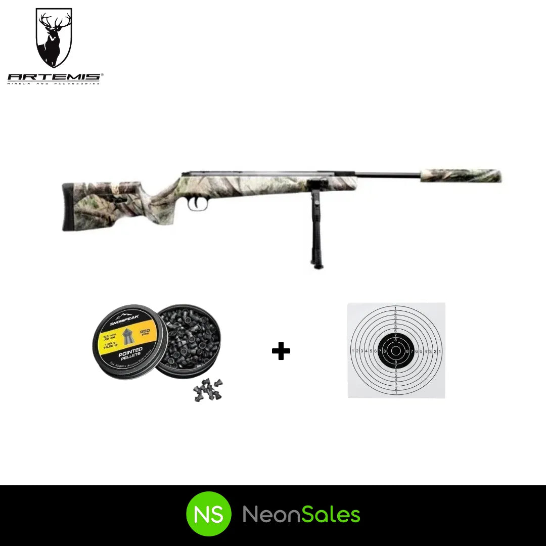 SPA ARTEMIS SR1250 CAMO 5.5 AIR RIFLE COMBO - Tophatter's Army Deals RIFLES - Tophatter Daily Deals